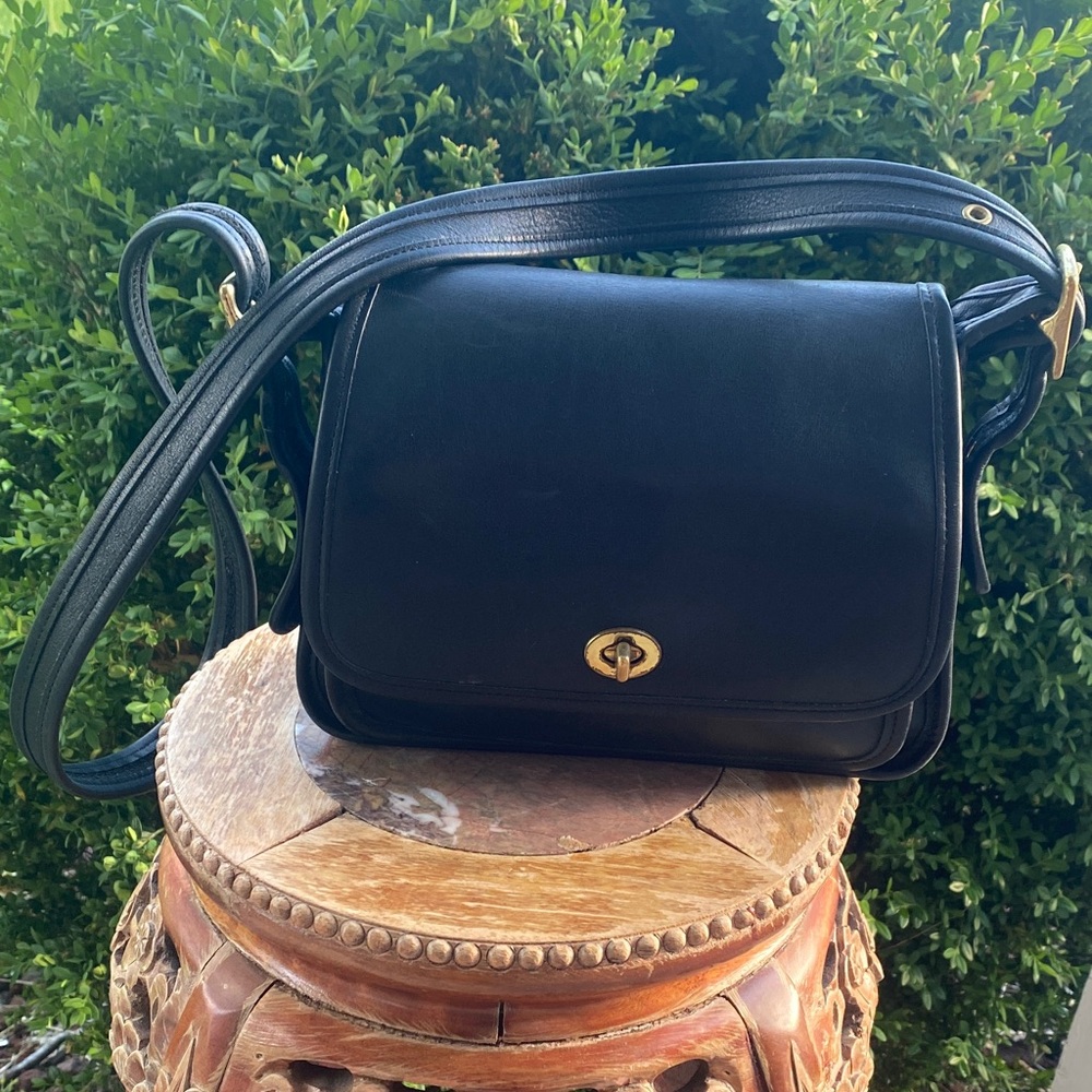 🖤🖤Vintage Coach Rambler’s Legacy Crossbody Bag 9061 Black Glove Tanned Leather🖤🖤 - Picture 3 of 17